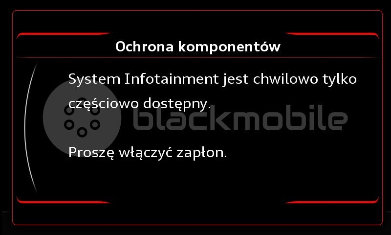 Ekran "Ochrona komponent&oacute;w" w sterowniku 5F Audi A6 C7
